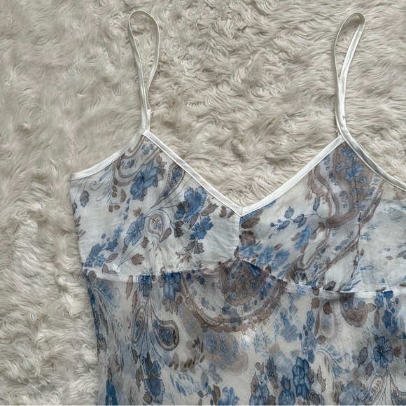 Vintage Rampage Tank Top Cami Sheer Crinkle Vintage Y2K 90s Floral Paisley Sz L - Picture 3 of 10